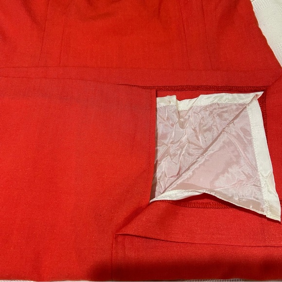 Vintage Principles Sleeveless Sheath Dress. Red/Orange with a navy/white strip - Picture 3 of 7